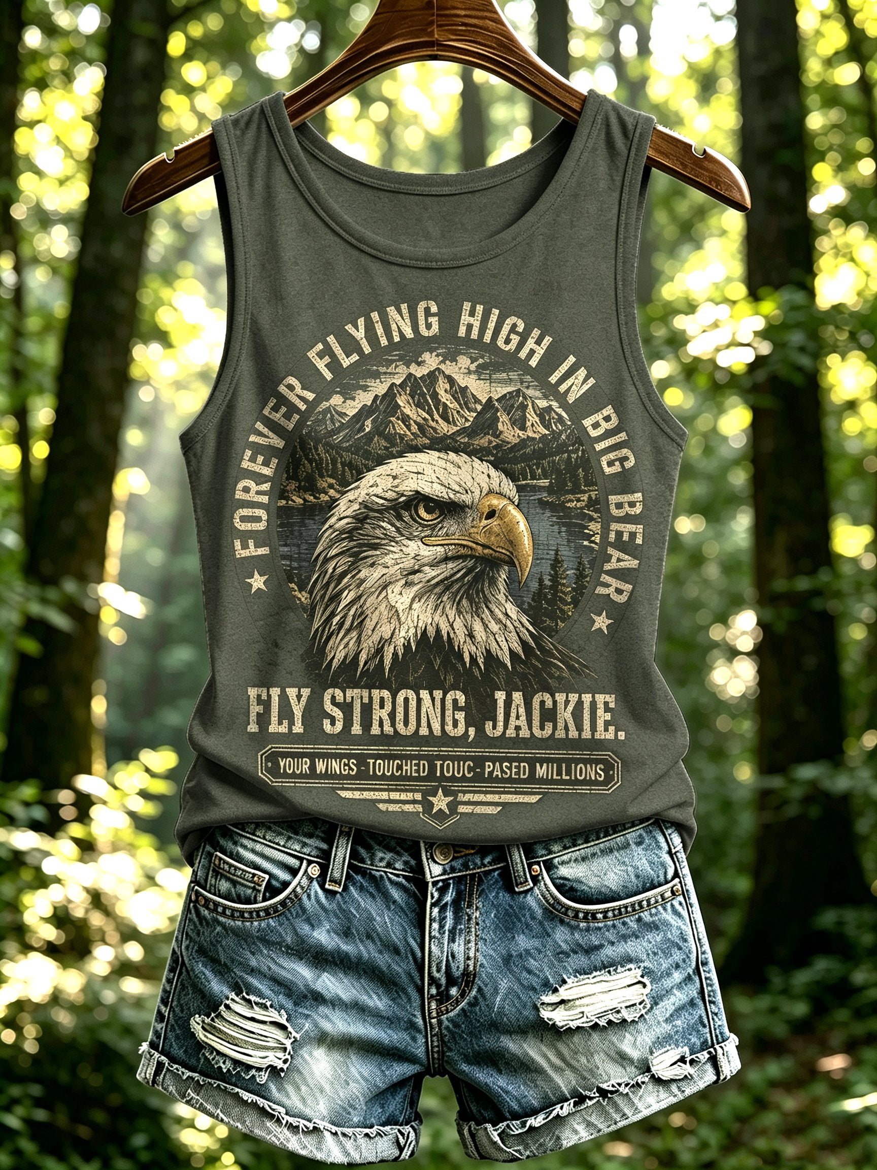 Women's Forever Over Big Bear, Fly Free Jackie Printed Tank Top