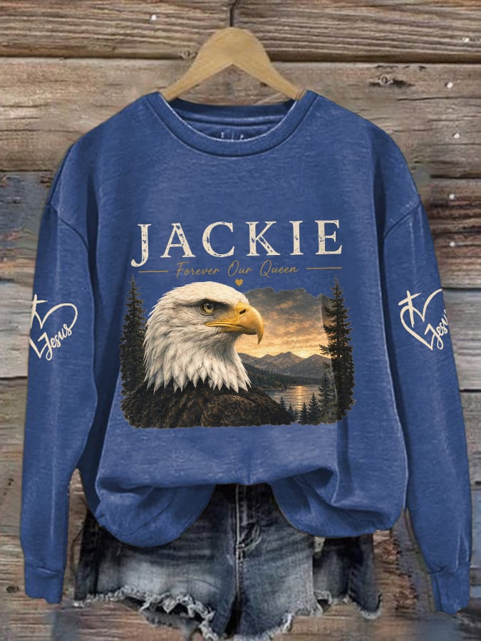 Retro Jackie Forever Our Queen Print Sweatshirt