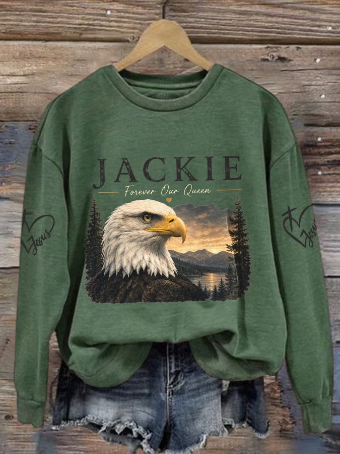 Retro Jackie Forever Our Queen Print Sweatshirt