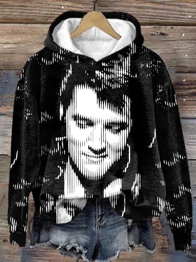 Retro King Of Rock Roll Painting Print Hoodie