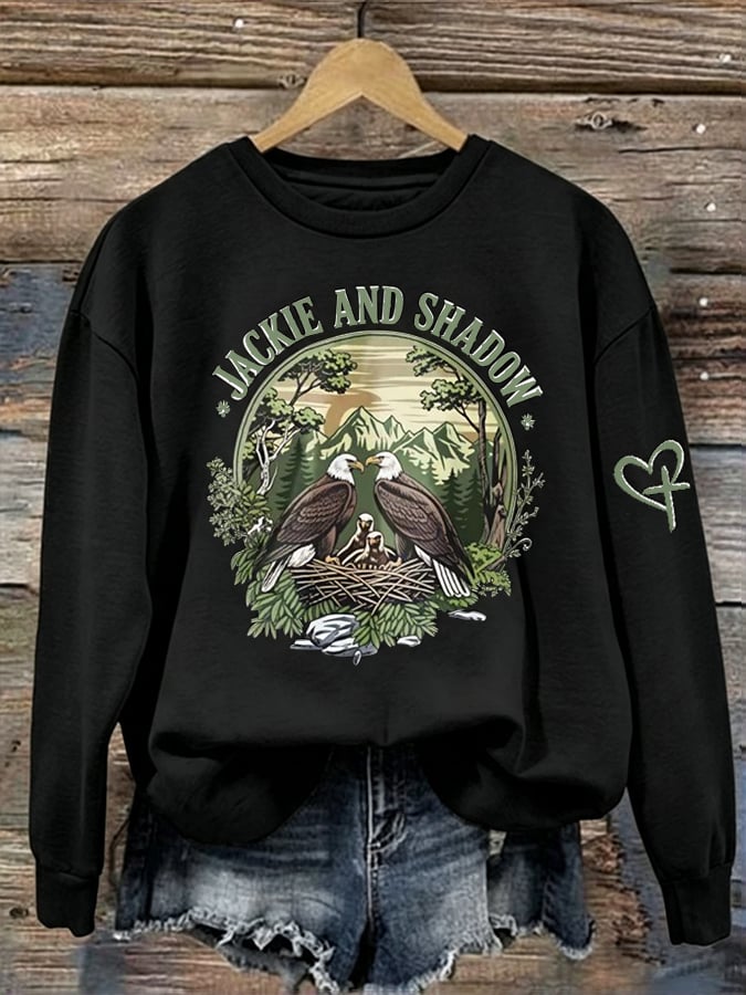 Women's Printed Long-Sleeve Sweatshirt