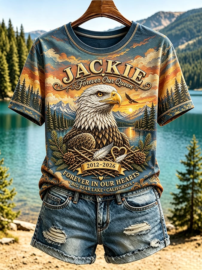Retro In Loving Memory Of Jackie Rest In Peace Jackie Of Big Bear Valley A Legend. Forever In Our Hearts Print T-Shirt