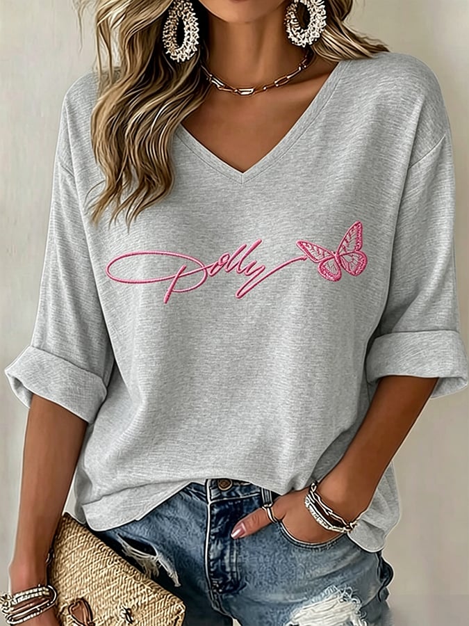 Women's Wildflowers Don'T Care Where They Grow — Dolly Parton Print T-Shirt