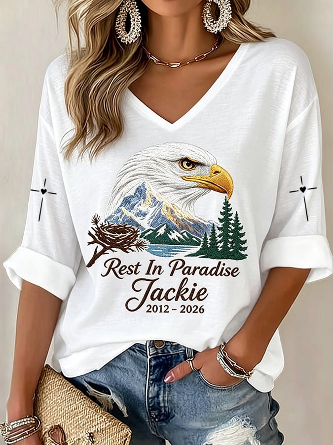 Women's Jackie and Shadow Print Waffle-Knit Casual T-Shirt