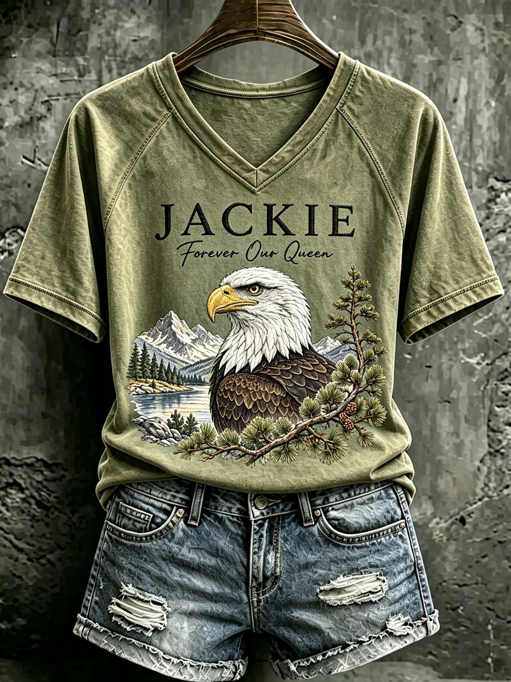 Women's Forever Over Big Bear, Fly Free Jackie Print T-shirt