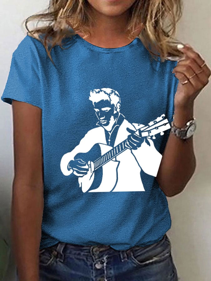 Women's Retro Music Star Print T-Shirt