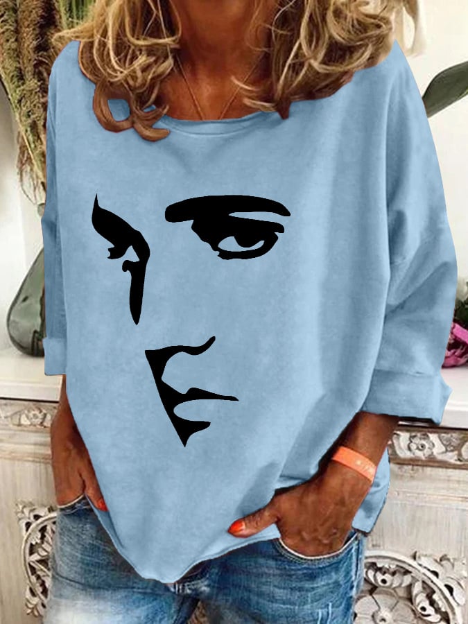 Retro King Of Rock Roll Print Sweatshirt