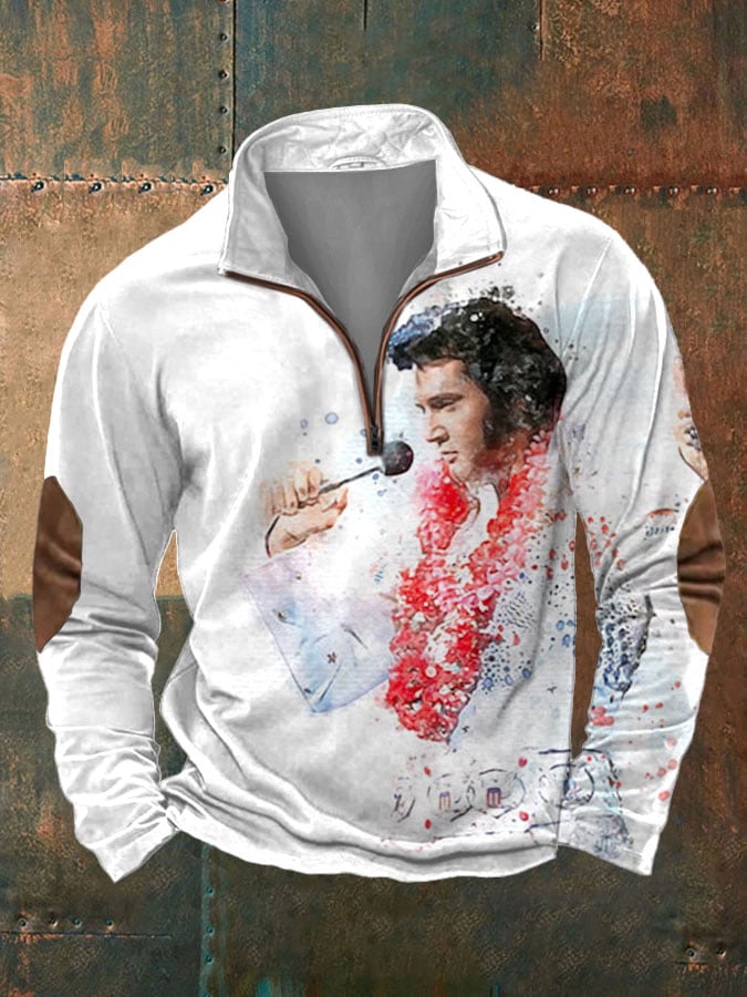 Men's Rock King Watercolor Print Top