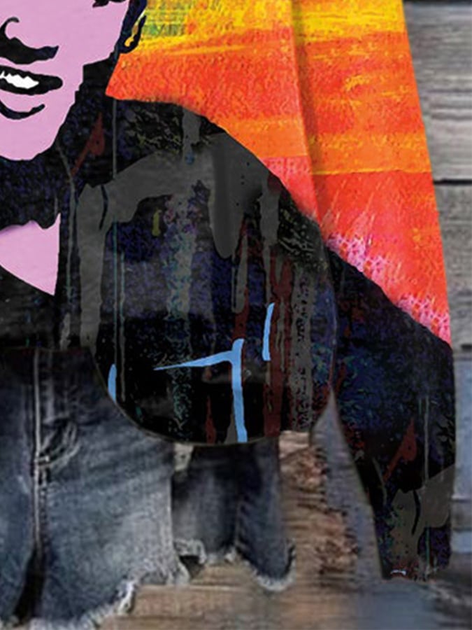 Retro King Of Rock Roll Painting Print Sweatshirt