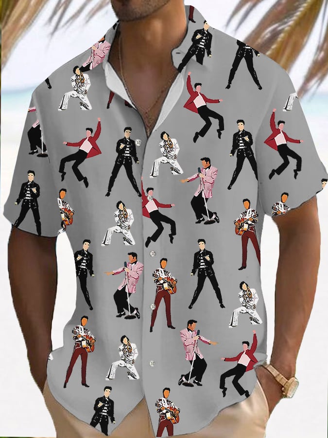 Men's music print shirt