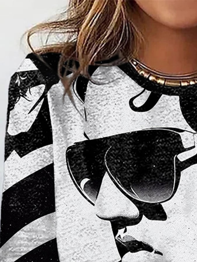 Retro King Of Rock Roll Print T-Shirt