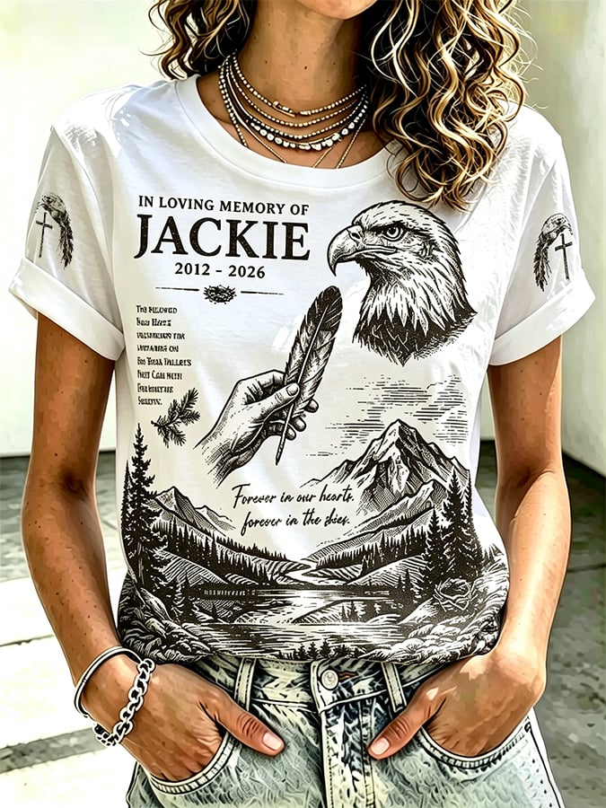 Retro In Loving Memory Of Jackie Rest In Peace Jackie Of Big Bear Valley A Legend. Forever In Our Hearts Print T-Shirt