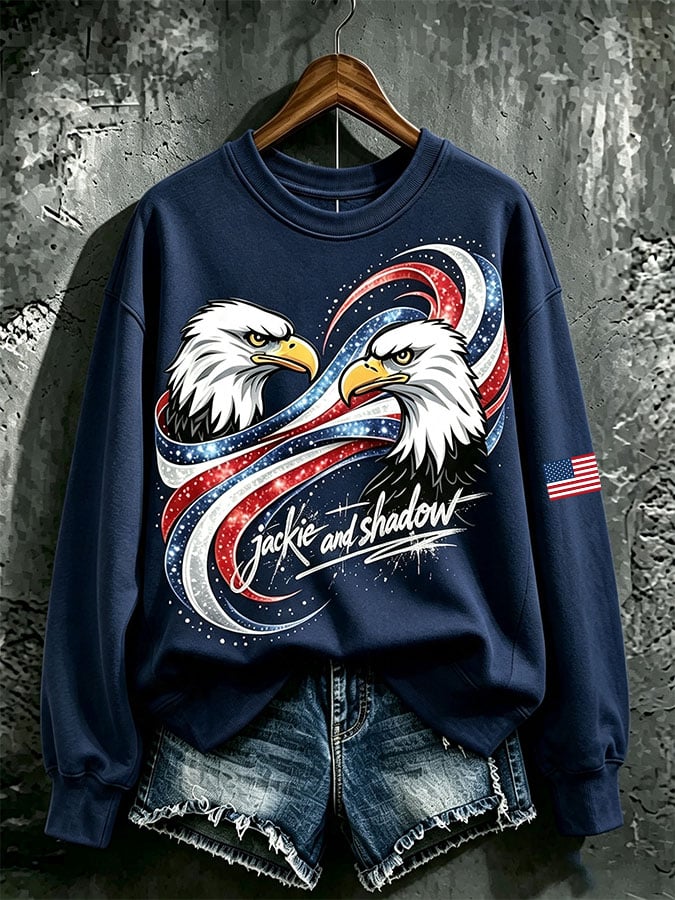 Women's Casual Printed Long-Sleeve Sweatshirt