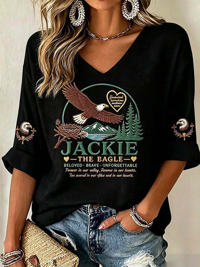 Retro In Loving Memory Of Jackie Rest In Peace Jackie Of Big Bear Valley A Legend. Forever In Our Hearts Print T-Shirt