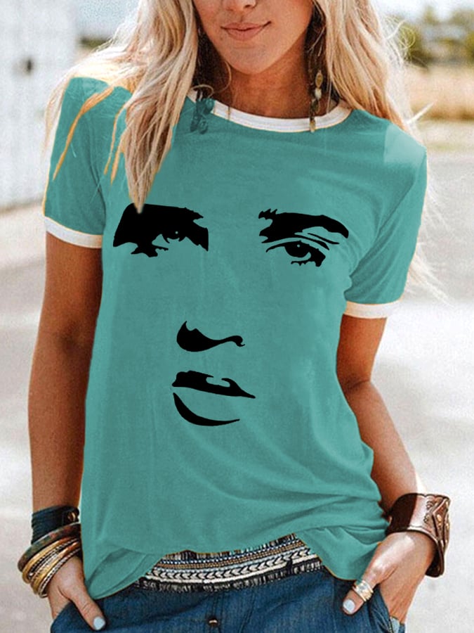 Women's Legendary Singer Actor Silhouette Casual Tee