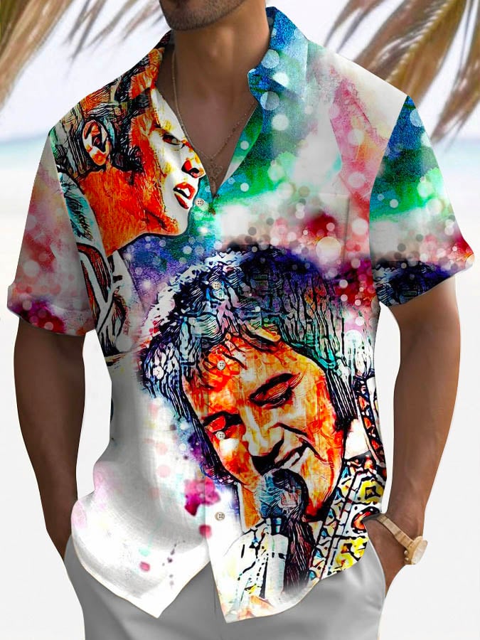 Vacation Music Short Sleeve Pocket Shirt