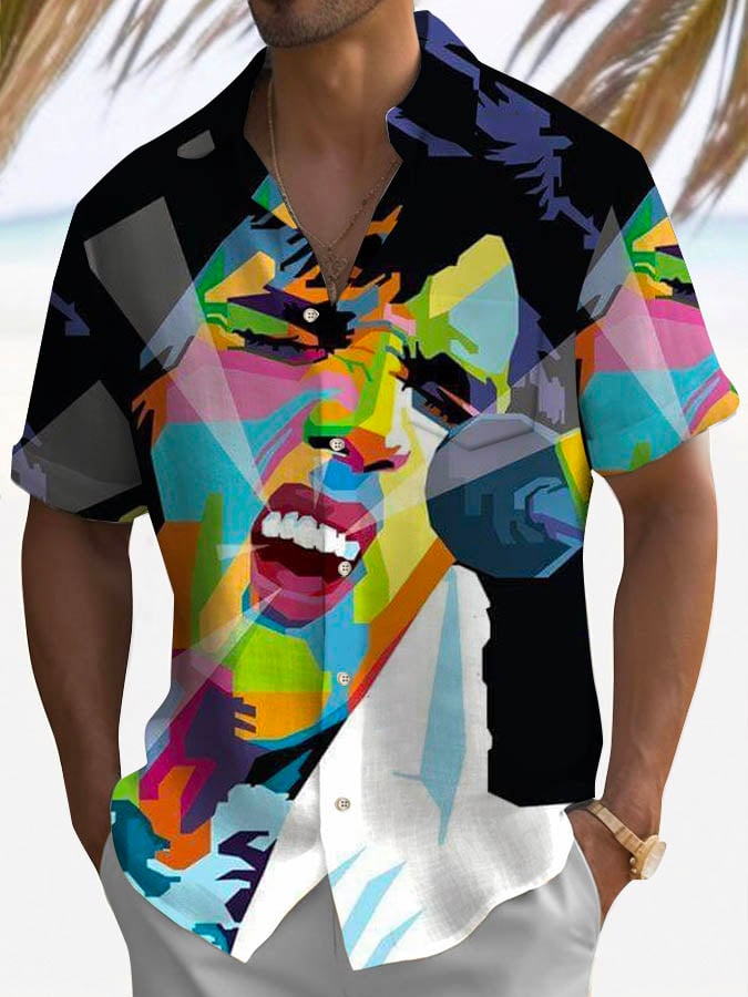 Vacation Music Short Sleeve Pocket Shirt