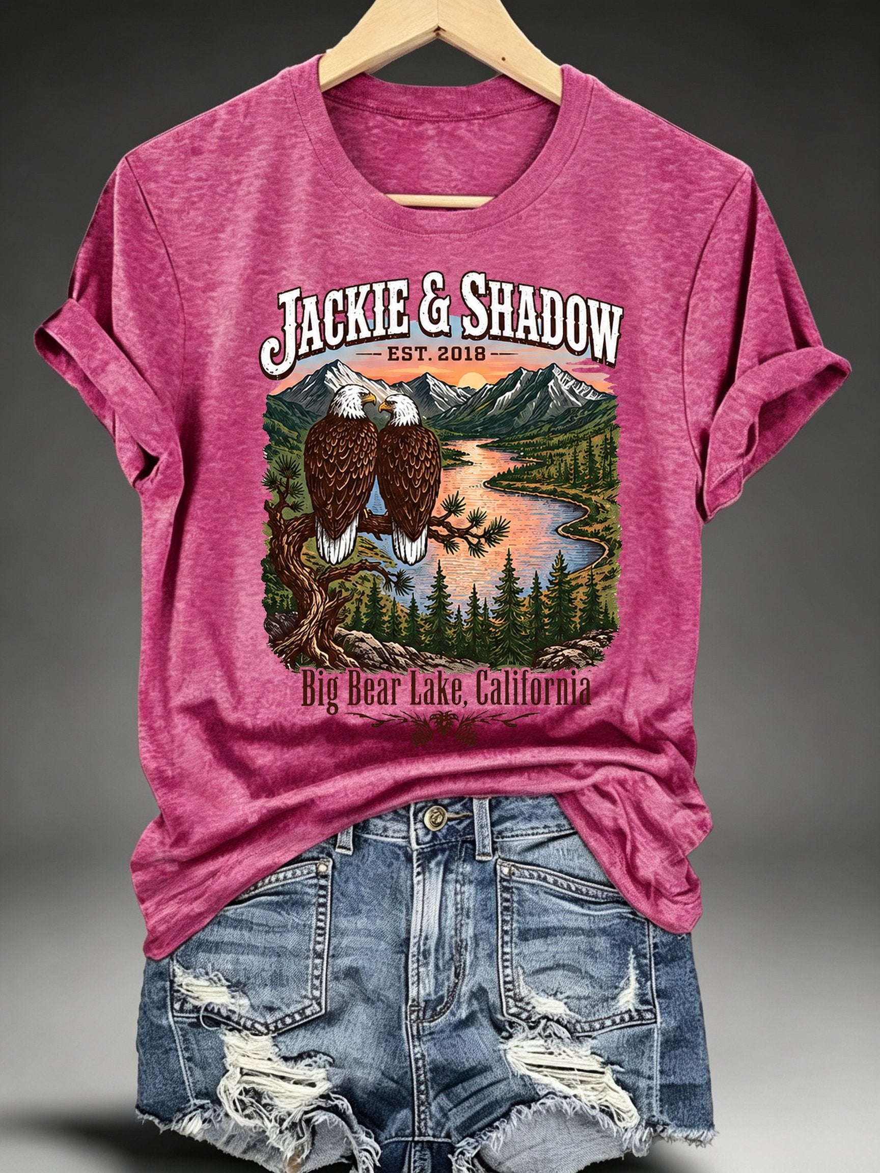 Women's JACKIE & SHADOW Print Crew-Neck T-Shirt