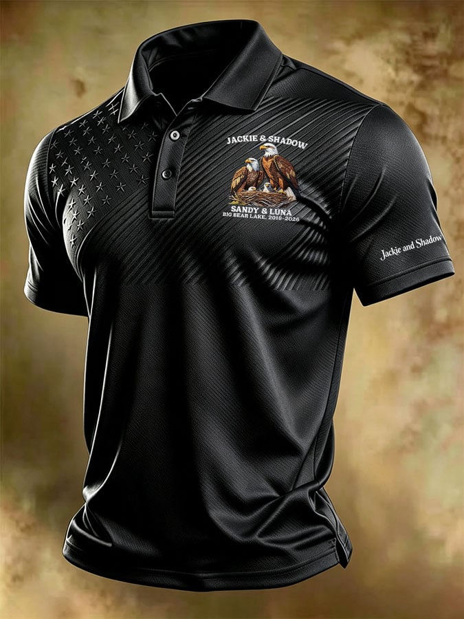 Men's Print Casual Polo Shirt