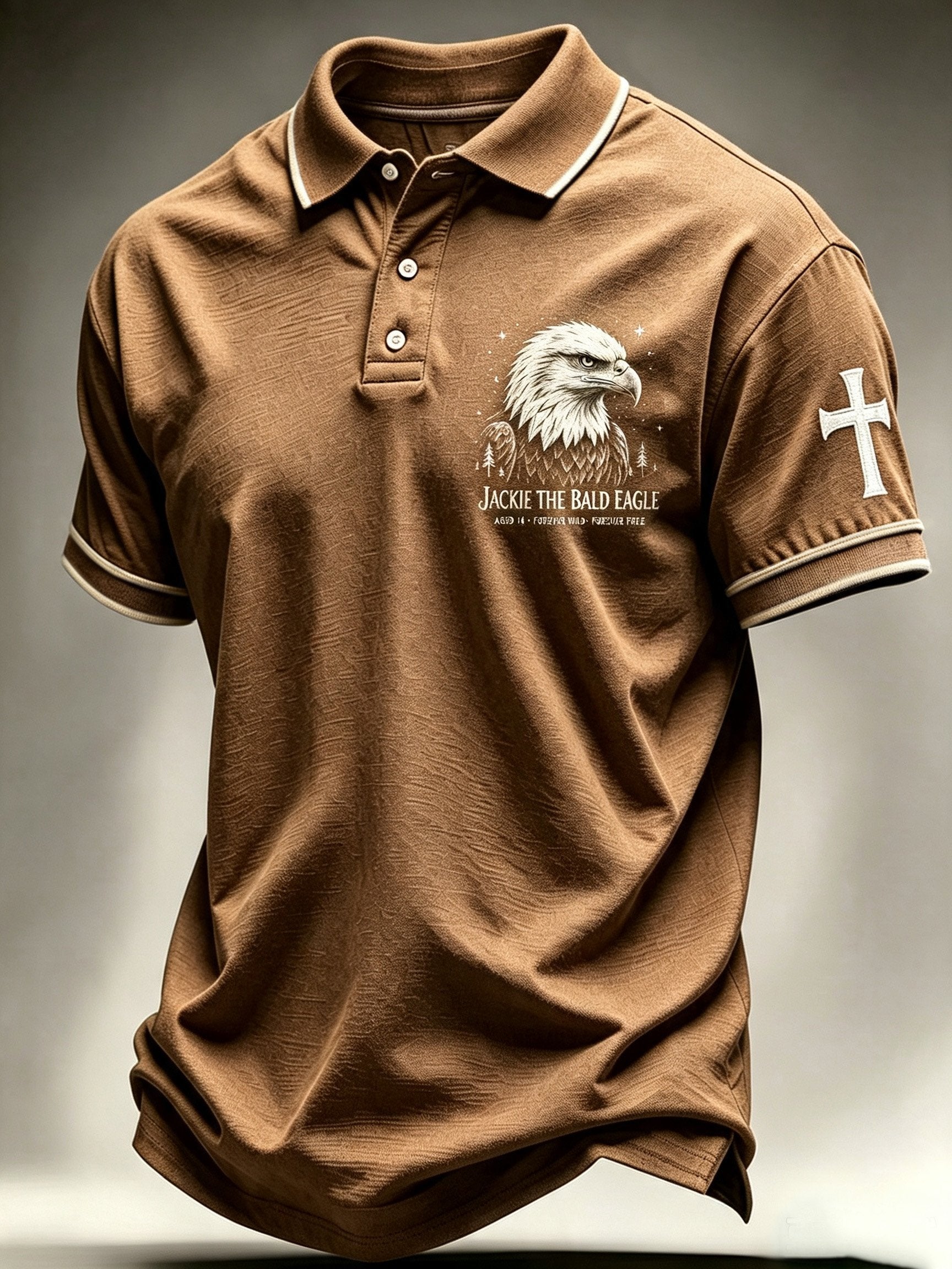 Men's Animal-Print Casual Polo Shirt