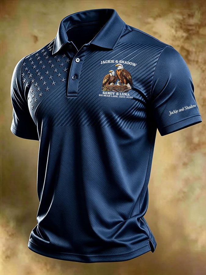 Men's Print Casual Polo Shirt
