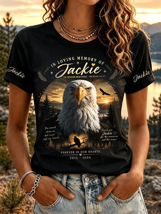 Soar Forever Above Bear Mountain, Fly Freely, Jackie! Printed Short-Sleeved T-Shirt