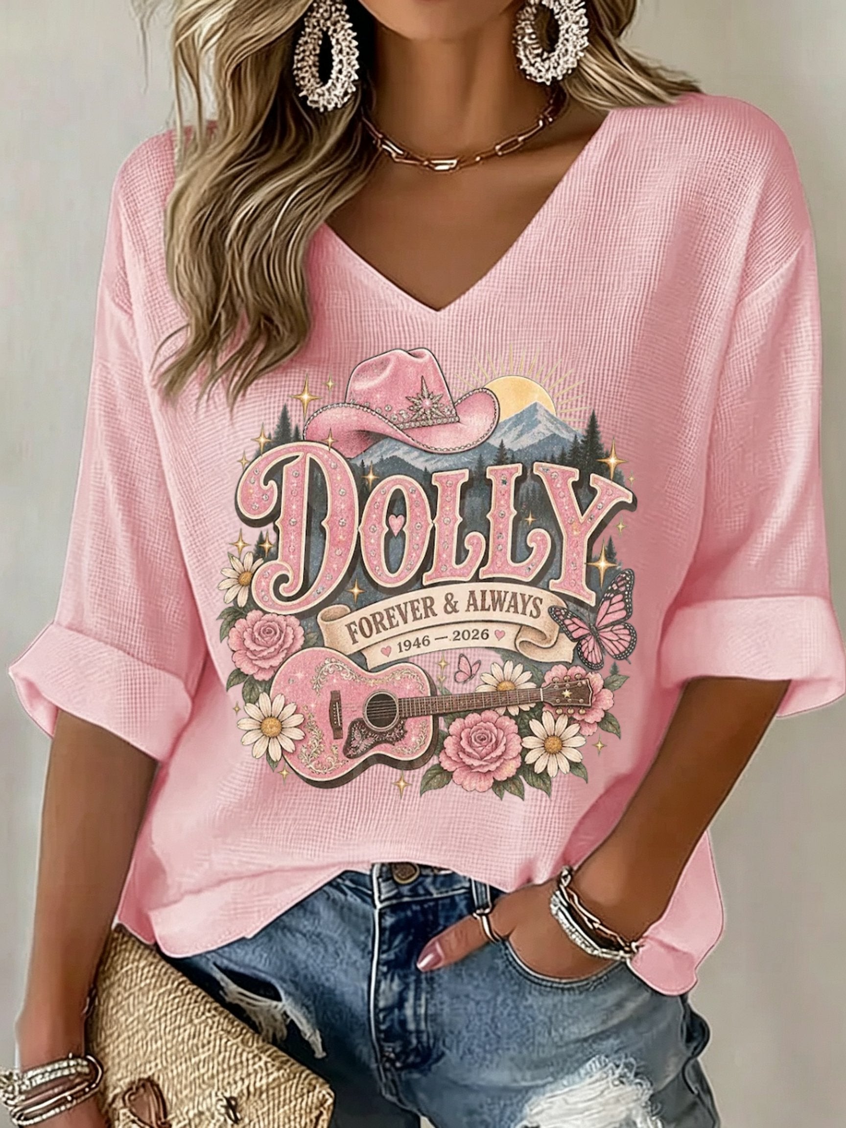 Women's Dolly Parton Memorial Print T-shirt