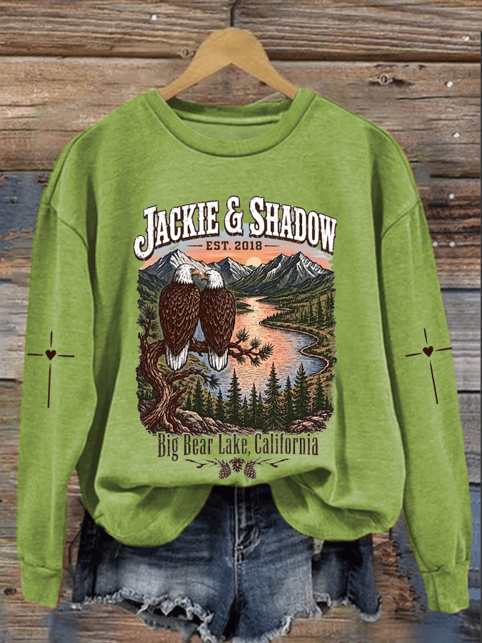 Women's Jackie & Shadow Print Crew-Neck Sweatshirt