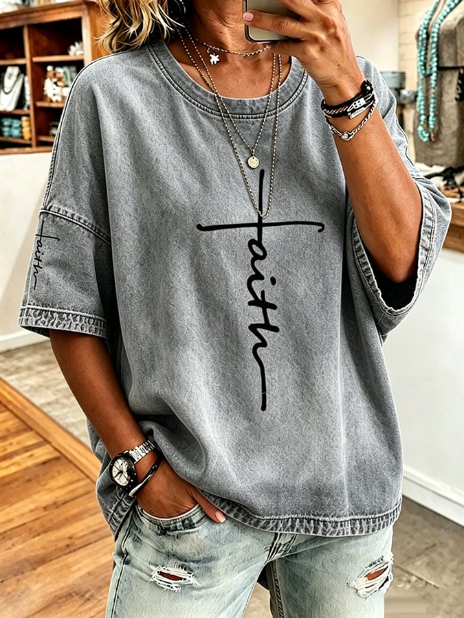 Women's God Is Good Faith Cross Print Hooded Sweatshirt