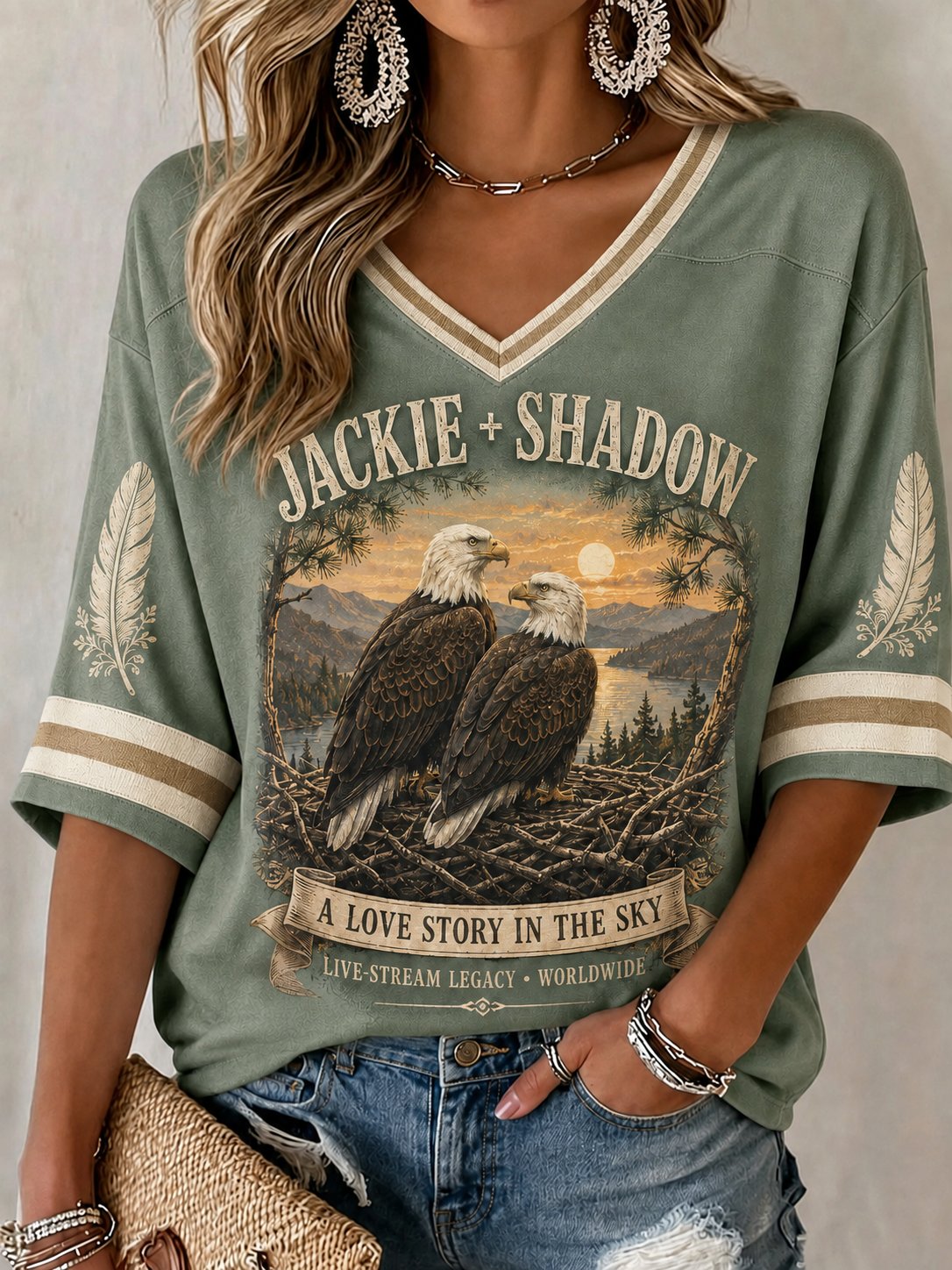 Women's Bald Eagle Jackie Print T-Shirt