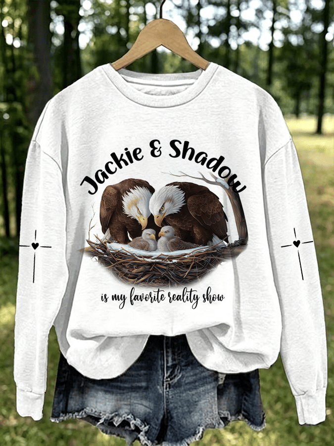 Women's Jackie & Shadow Print Crew-Neck Sweatshirt