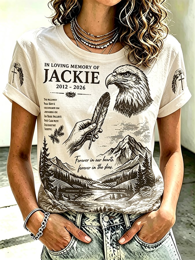 Retro In Loving Memory Of Jackie Rest In Peace Jackie Of Big Bear Valley A Legend. Forever In Our Hearts Print T-Shirt