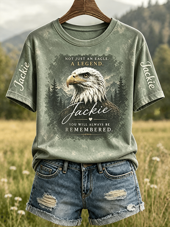 Women's Retro Fly Strong Jackie Print Raglan Short-Sleeved T-Shirt