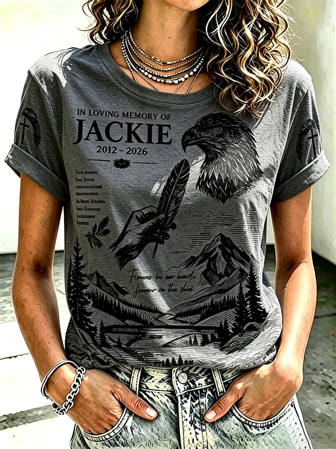 Retro In Loving Memory Of Jackie Rest In Peace Jackie Of Big Bear Valley A Legend. Forever In Our Hearts Print T-Shirt