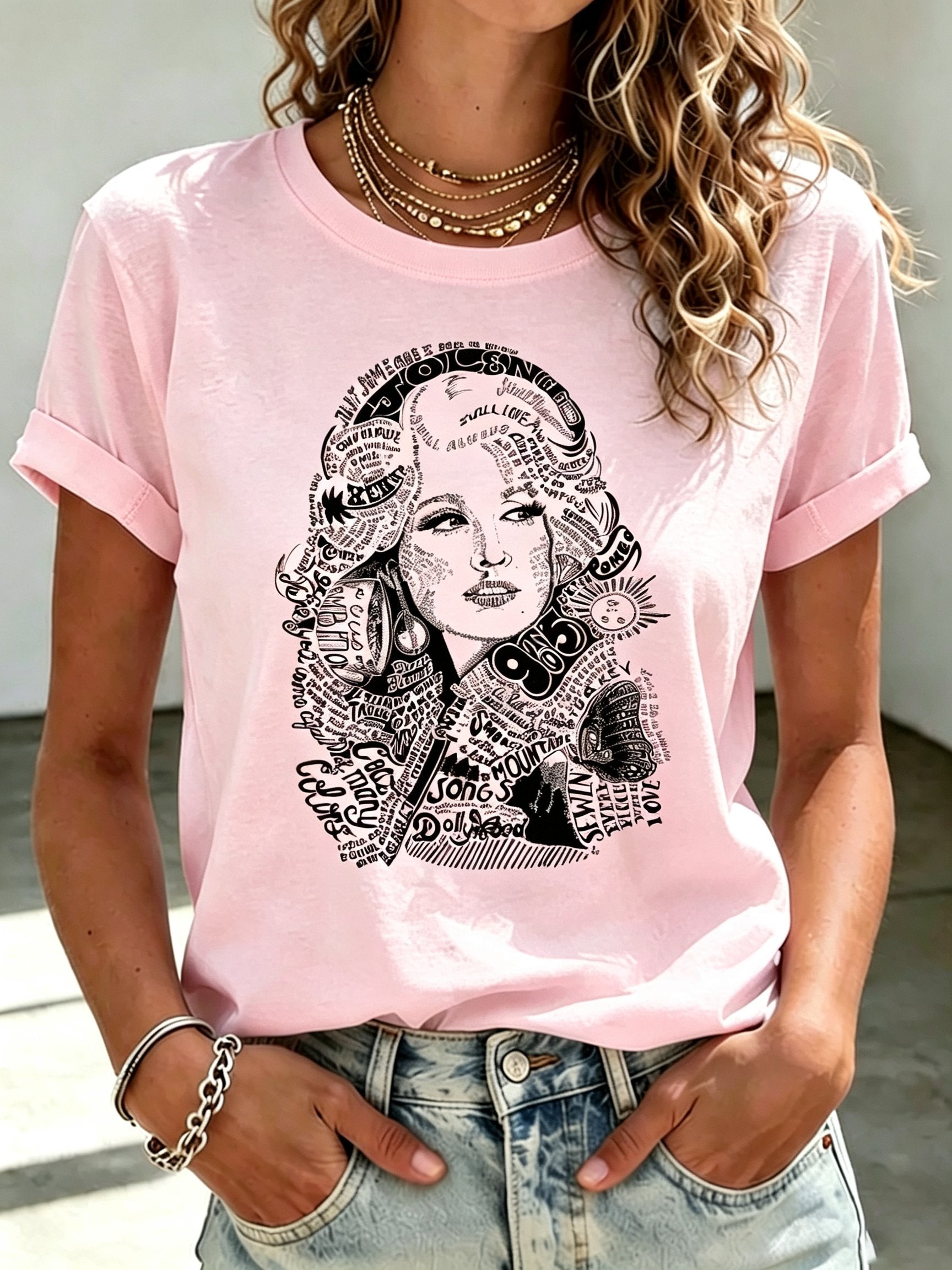 Women's Rip Dolly Parton Printed T-shirt