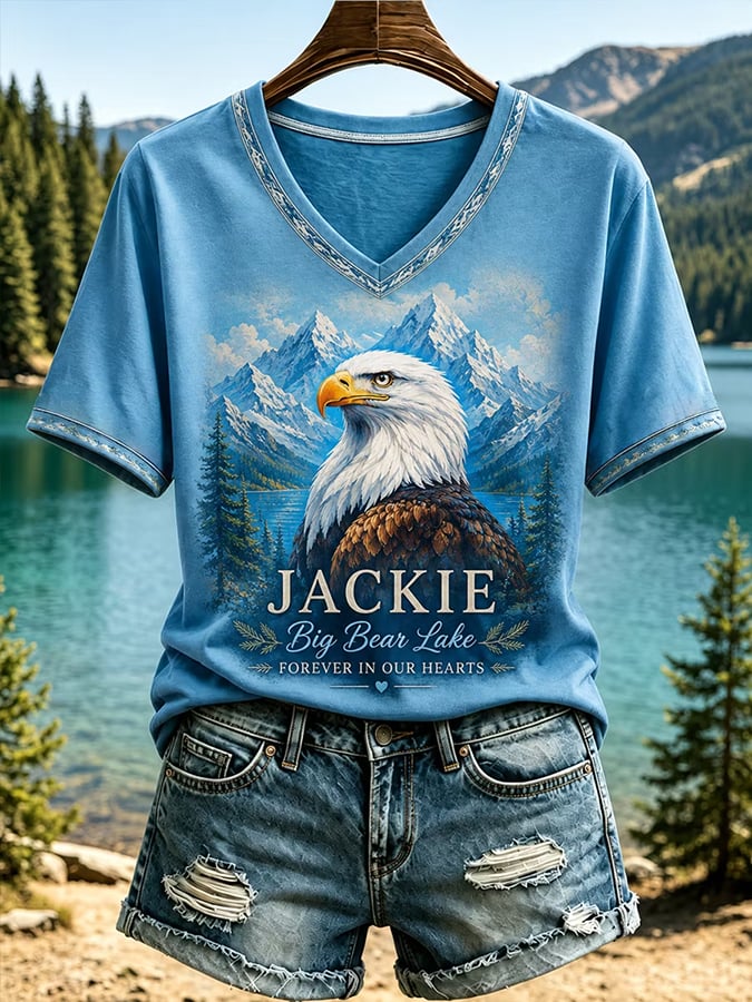 Retro In Loving Memory Of Jackie Rest In Peace Jackie Of Big Bear Valley A Legend. Forever In Our Hearts Print T-Shirt