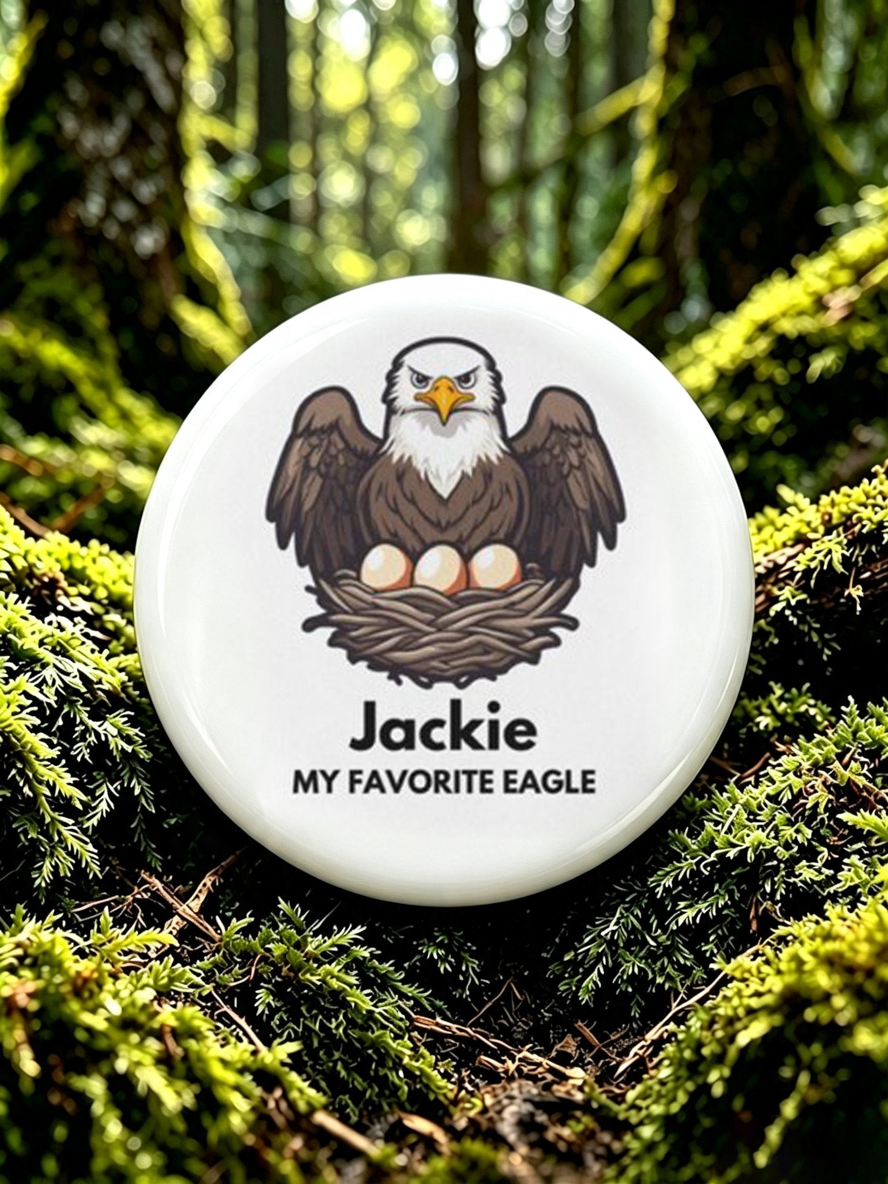 Unisex Retro Jackie Strong Pin-Back Button
