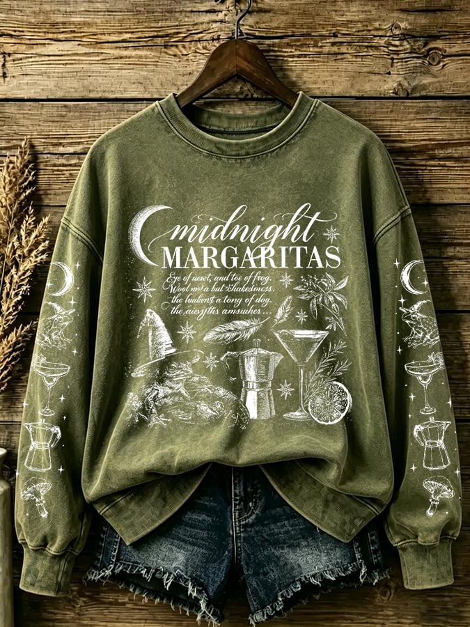 Women's Midnight Margaritas Print Casual Sweatshirt
