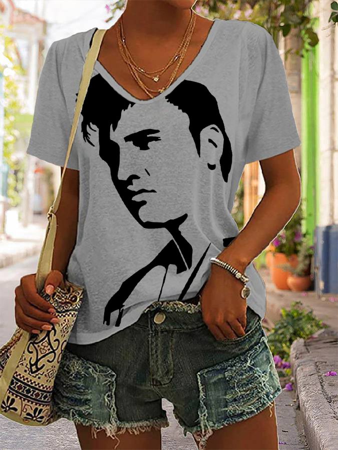 Women's Superstar singer V-Neck T-Shirt