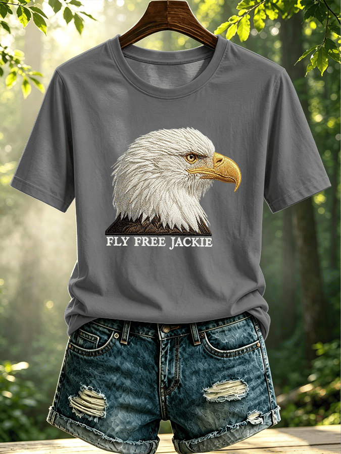 Women's Fly Free Jackie Print Casual T-shirt