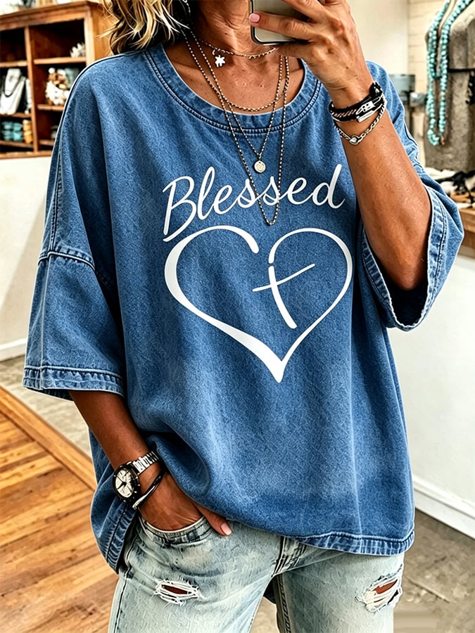 Women's God Is Good Faith Cross Print Hooded Sweatshirt