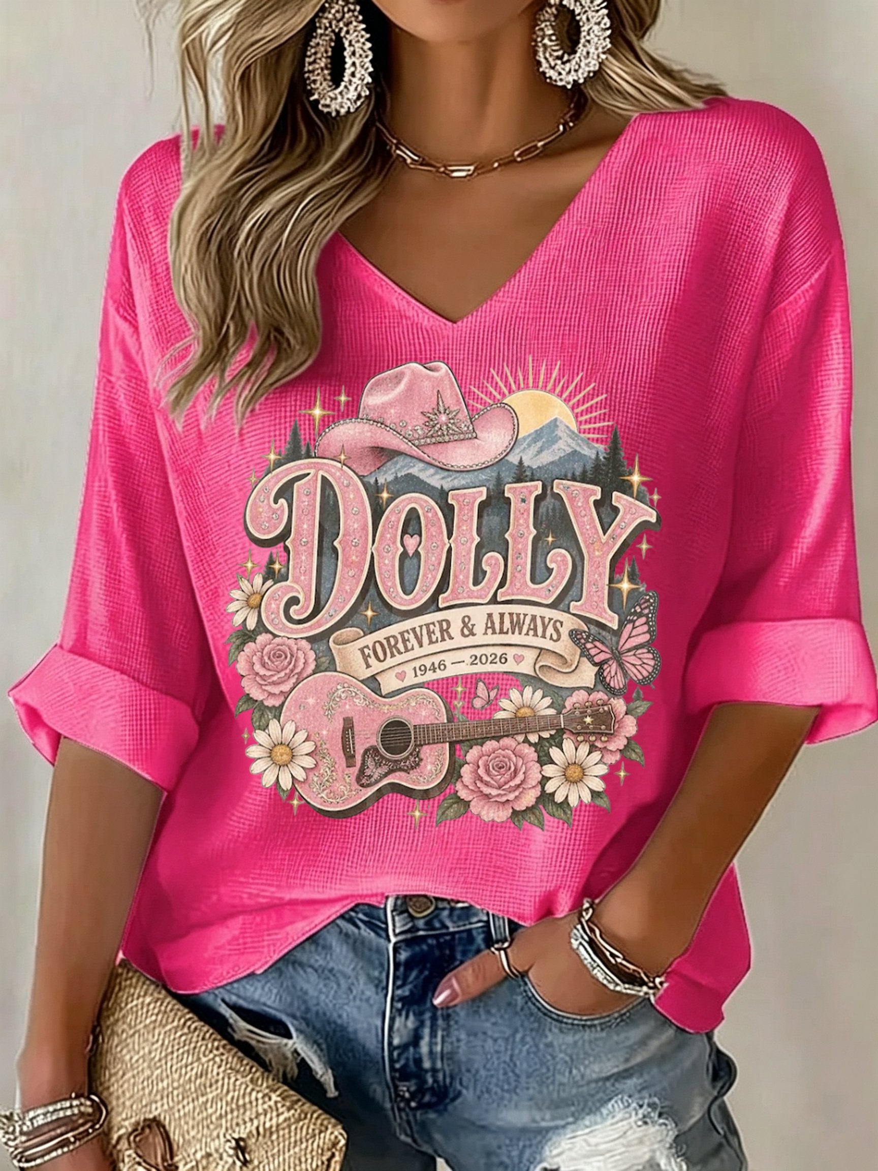 Women's Dolly Parton Memorial Print T-shirt