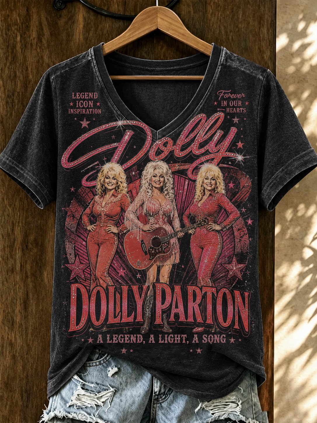 Women's Dolly Parton Tribute Print TโShirt