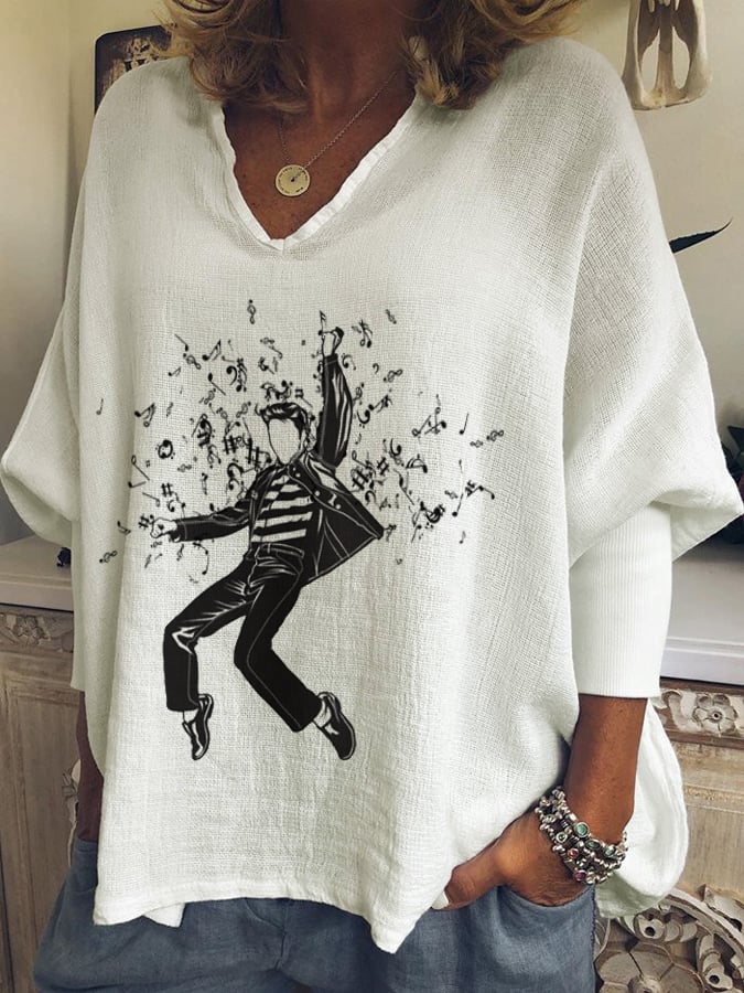 Women's Vintage King Of Rock Roll Print Sweatshirt