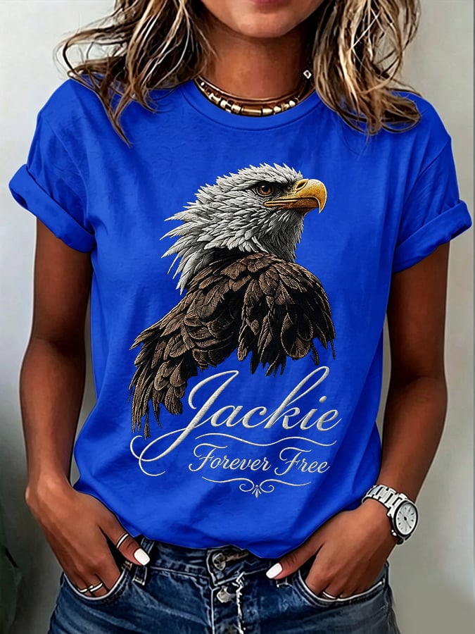 Women'S Casual Bald Eagle "Jackie" Print Top