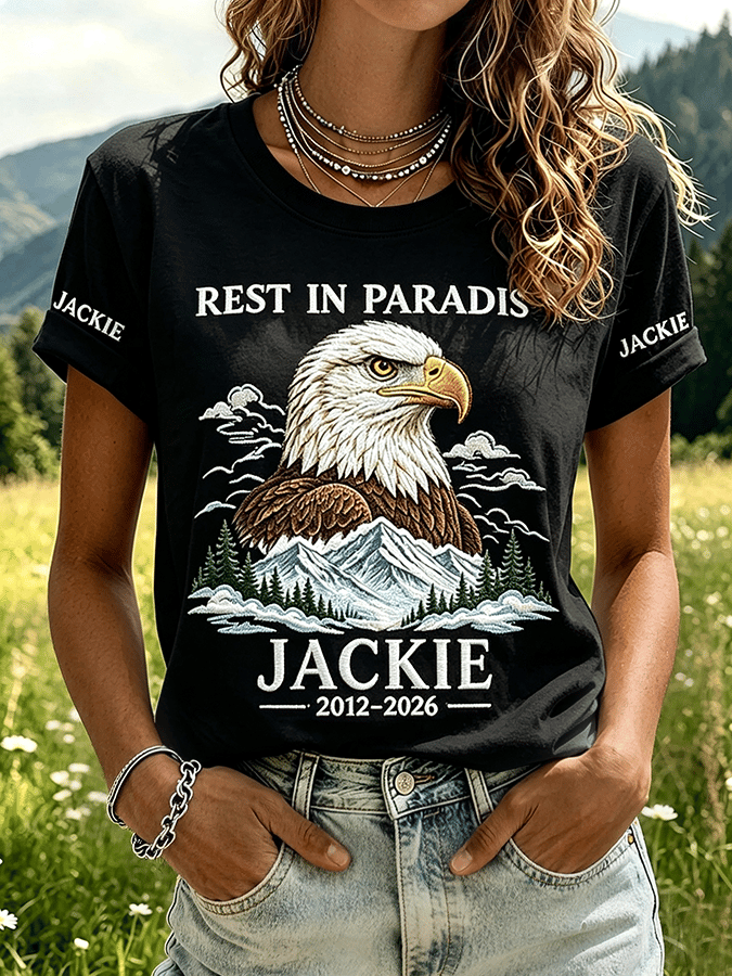 Women's Retro "Forever Watching The Sky" Jackie Print Crew Neck T-Shirt