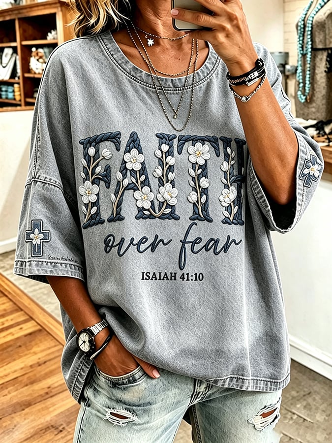 Women's God Is Good Faith Cross Print Hooded Sweatshirt