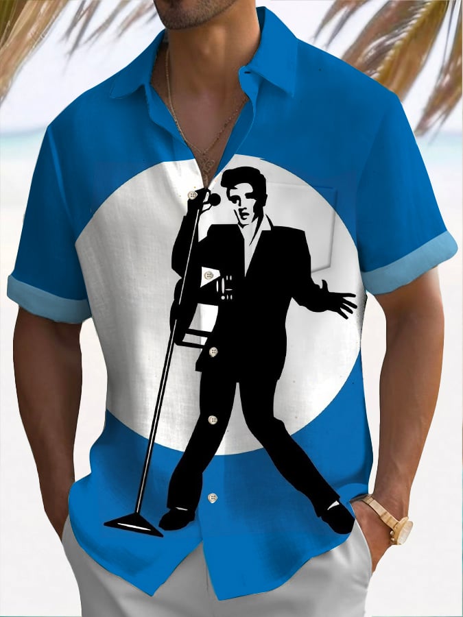 Men's Musical Short Sleeve Pocket Shirt