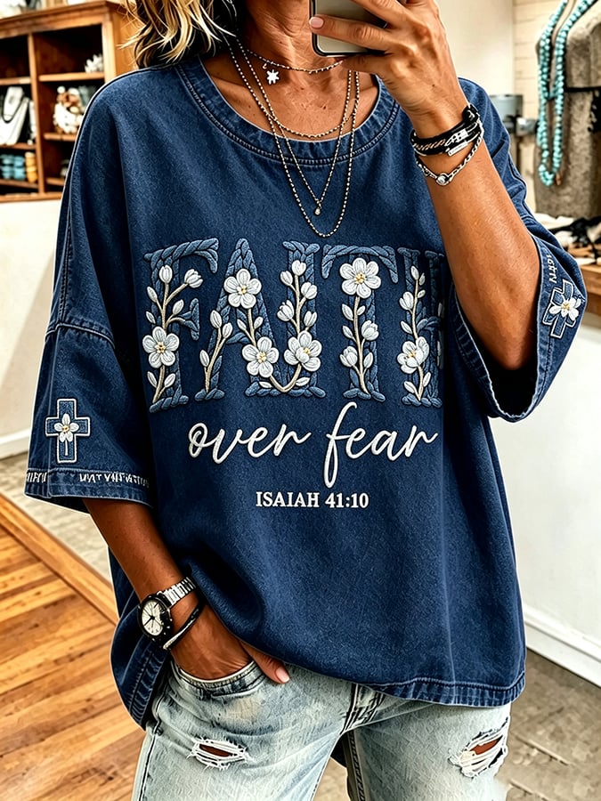 Women's God Is Good Faith Cross Print Hooded Sweatshirt