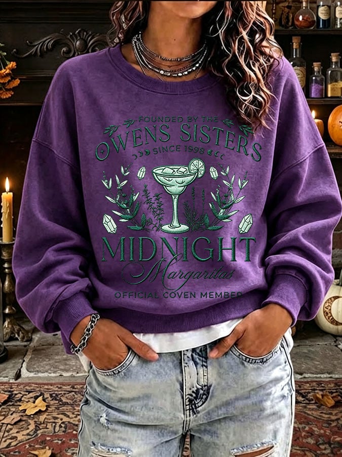 Women's Owens Sisters Apothecary Witch Print Casual Sweatshirt